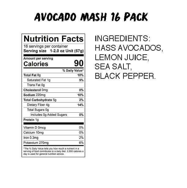 Wholly Organic Smashed Avocado, 2 oz, 16 ct