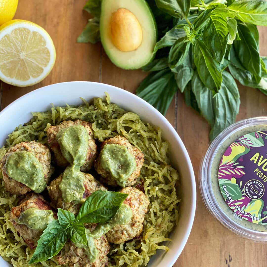 pesto chicken meatball spaghetti squash (1)