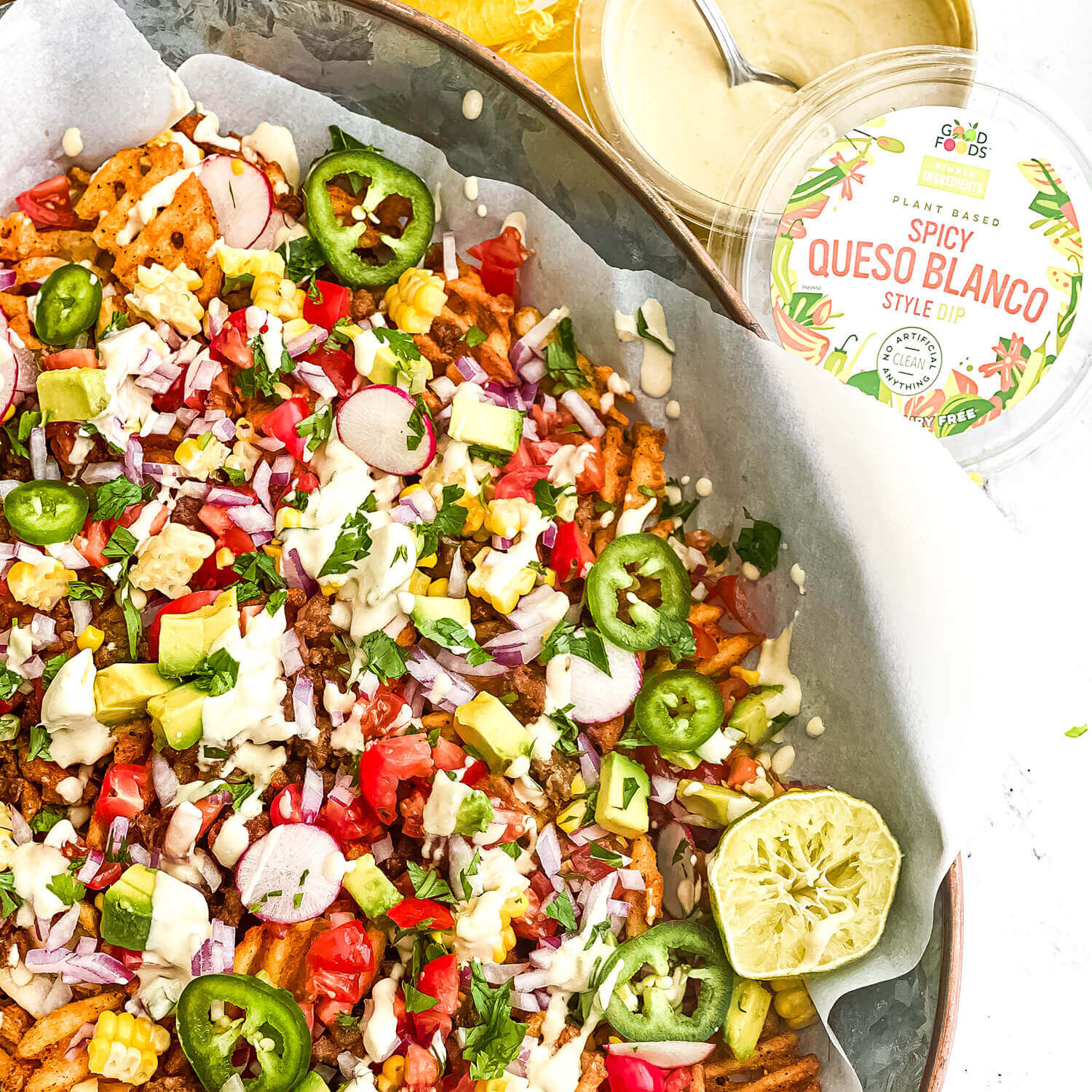 Taco Salad with Spicy Queso Blanco Style Dip